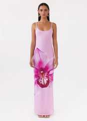 Bad News Mesh Maxi Dress - Pink Magnolia