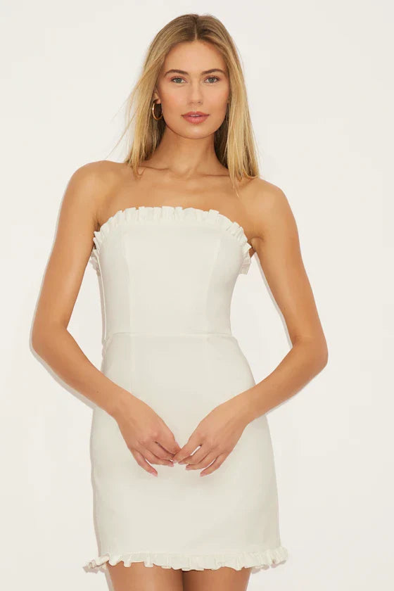 Little Lovely Light Pink Strapless Mini Dress